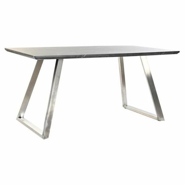 spisebord sort stål træ mdf (160 x 90 x 76 cm)