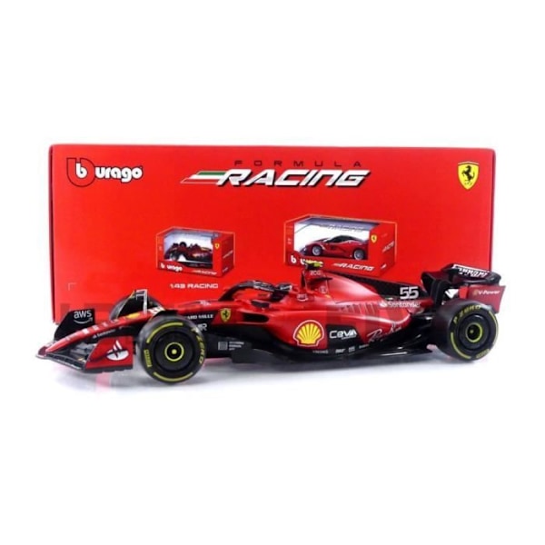 Samlarbil i miniatyr - BBURAGO - FERRARI F1-23 - 1/18 - Röd / Svart - Säsong 2023 Röd svart
