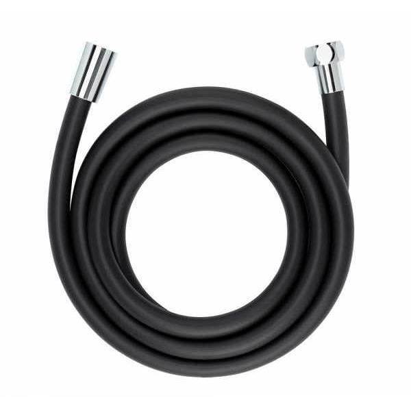 WENKO Duschslang Design, flexibel duschslang, universell anslutning ½", plast, L175 cm, matt svart