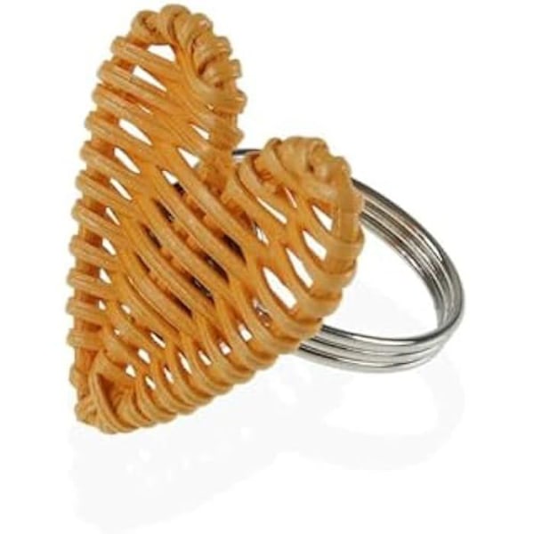 Håndklædeholder - Versa - Rattan og metalhjerte - Flerfarvet - 6,8 x 6,8 x 6,2 cm - Premium kvalitet Flerfärgad