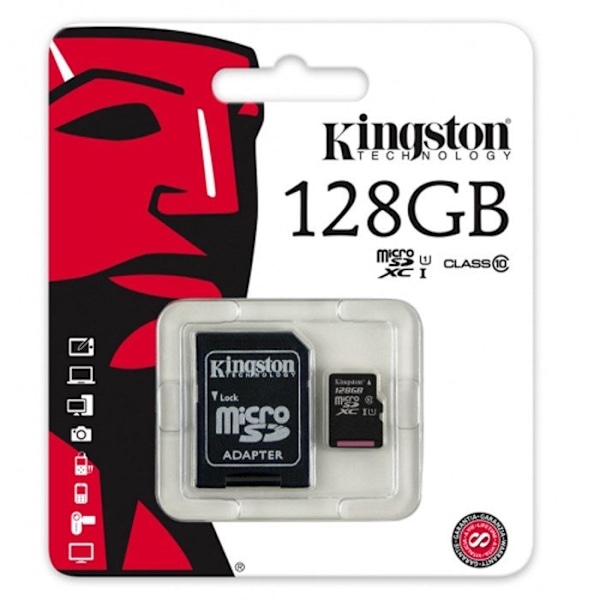 Kingston MicroSD minneskort 128 GB Svart
