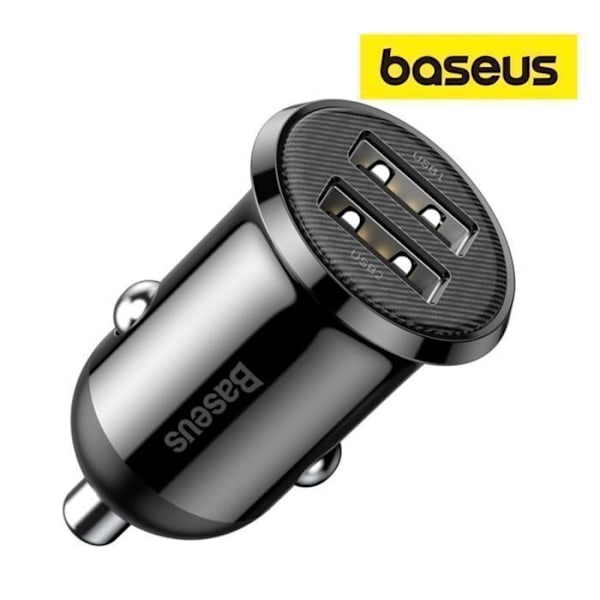 Baseus Auton USB-laturi 4.8A – Musta-CCALLP-01 musta