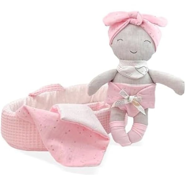 Docka - BERJUAN - BB. BARNDOMSROSA KASIETT - Flerfärgad leksak - 28 cm - För baby 0-3 år Flerfärgad