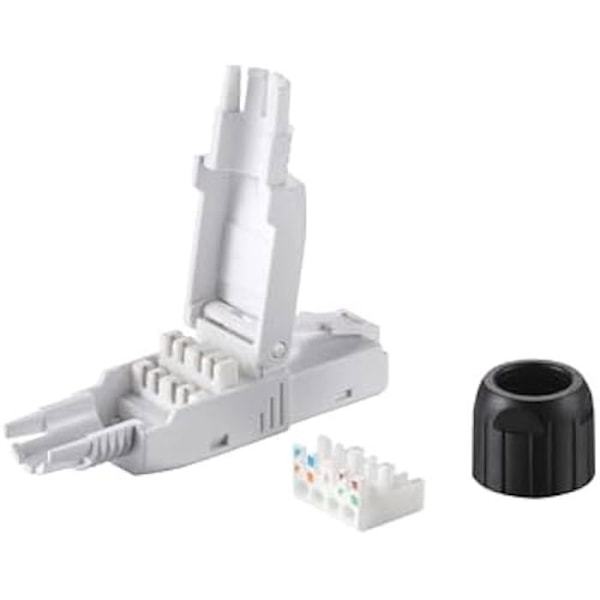 RJ45 Cat.6A-kontakt - UTRUSTNING - Set om 5 - Verktygsfri montering - Guldpläterad - RoHS-kompatibel