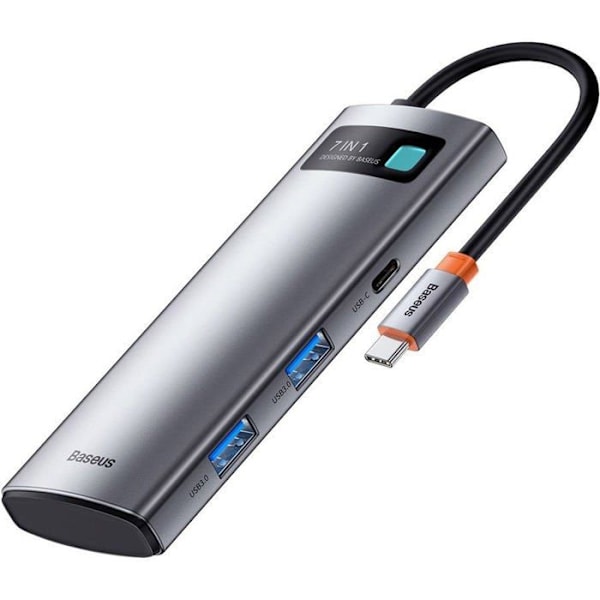 HUB USB 7-in-1 - Baseus - Type-C 2x USB 3.0:een - HDMI 4K 30Hz - PD 100W - RJ45 1Gbps