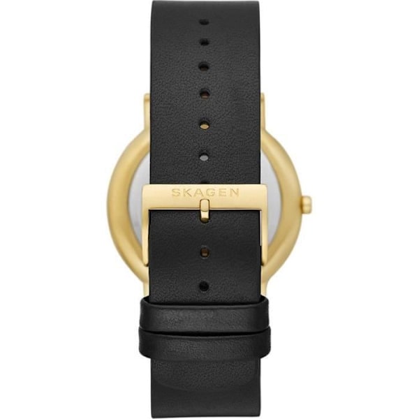Montre Skagen - Mænd - SKW6897 - Sort Læder - 40mm - 7mm - Guld - Sort Svart