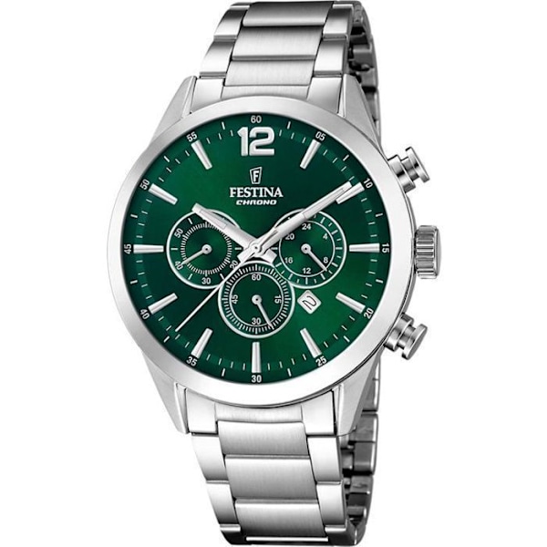 Kello - FESTINA - F20343/B - Kronografi - Vedenkestävä 50m - Vihreä tausta päivämääränä Grön