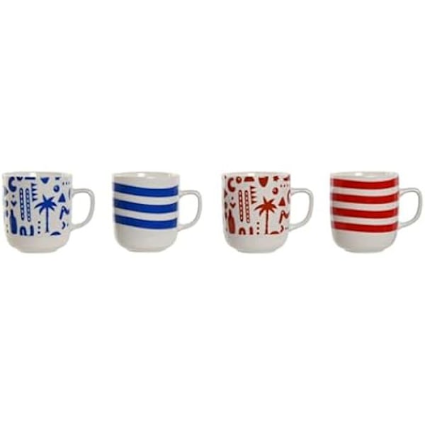 Mug - HJEM ESPRIT - Multifarvet - Porcelæn - 380 ml - 4 enheder Flerfärgad