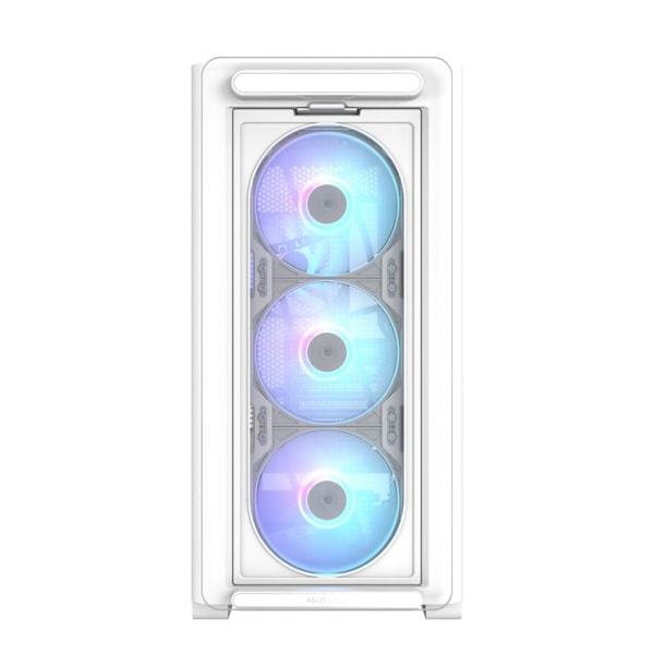 MicroATX PC-kotelo - ASUS - A23 Plus TG ARGB - Valkoinen - Esiasennetut ARGB-tuulettimet - Karkaistu lasi