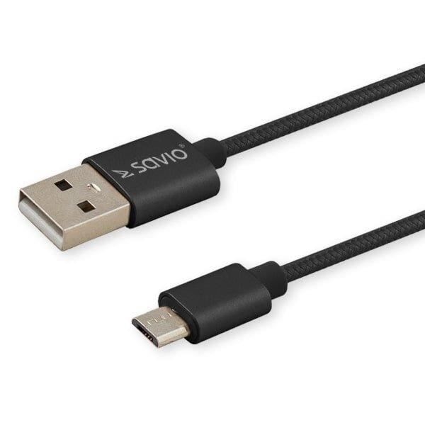 SAVIO kabel USB 2 m USB 2.0 USB A USB C sort - CL-129