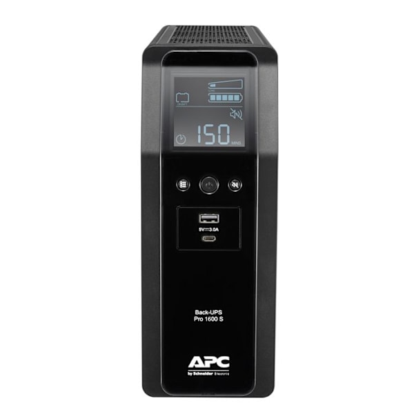 UPS - APC - BR1600SI - 1600 VA - 960 W - 8 lähtöä AC - Rivityyppinen interaktiivisuus