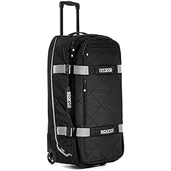 Tour Bag - SPARCO - Sort/Sølv - Fremragende kvalitet - Motorsport - Fire sæsoner Svart silver