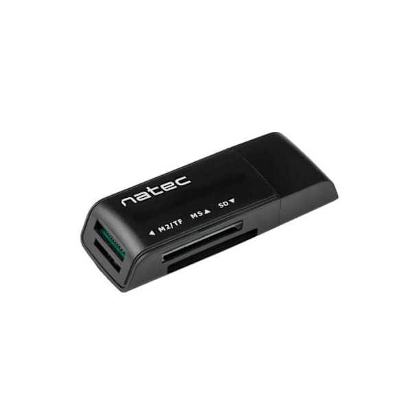 NATEC MINI ANT 3 -kortinlukija - SDHC, MMC, M2, micro SD - USB 2.0 musta NCZ-0560