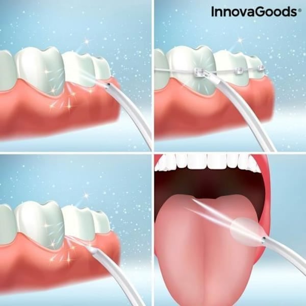Oral irrigator - InnovaGoods - Denter - Laddningsbar - Sladdlös - Vattentät Blå, vit, genomskinlig