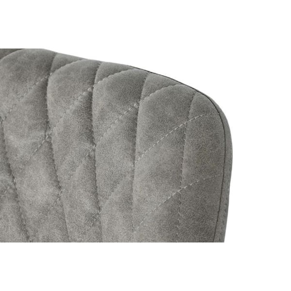 Mikrofiber loft metal stol DKD Home Decor mörkgrå