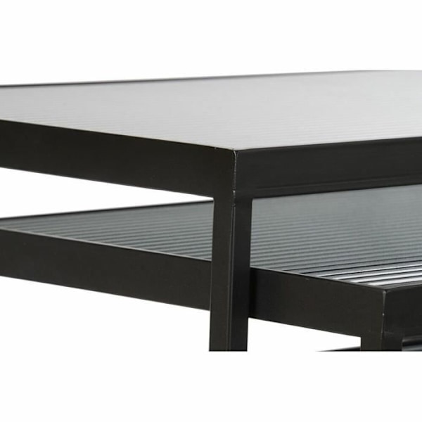 Redeborde af sort metal i glas (58 x 36,5 x 53,5 cm) - 3 stk.