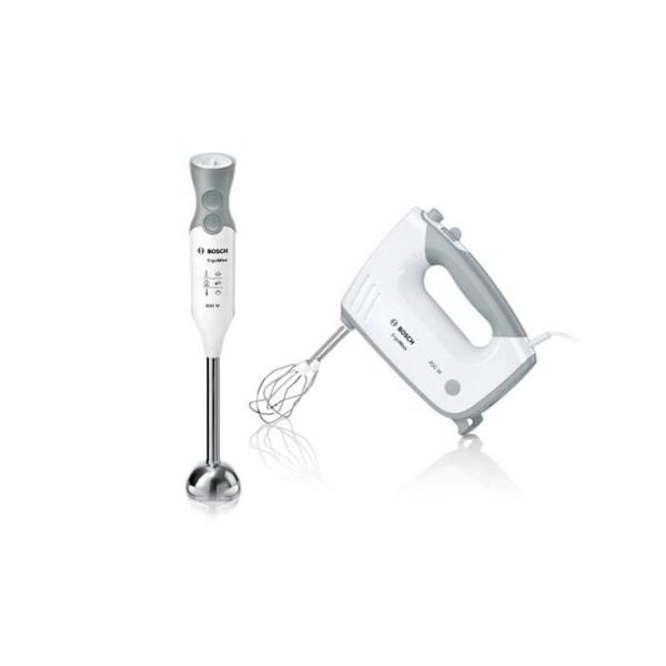 Håndmixer - Bosch - MFQ36460 - Hvid - Pisker og dejkrog - Kapacitet 500g