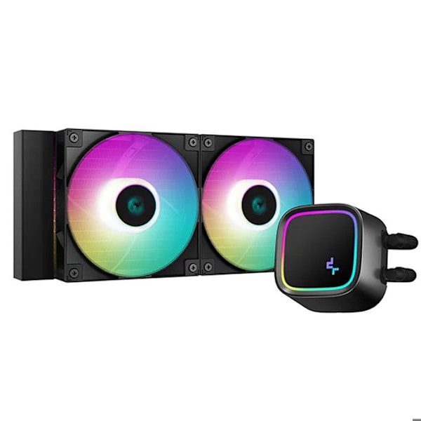 Vandkøling AIO - DEEPCOOL - LE520 - 2x120mm - Kompatibel med Intel og AMD - ARGB-belysning Sort