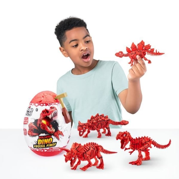 Grävarspel - ZURU - ROBO ALIVE Vulkan Fossil Fynd S2 - Dinosauriefossil - Ljud och ljus - Sten och sand