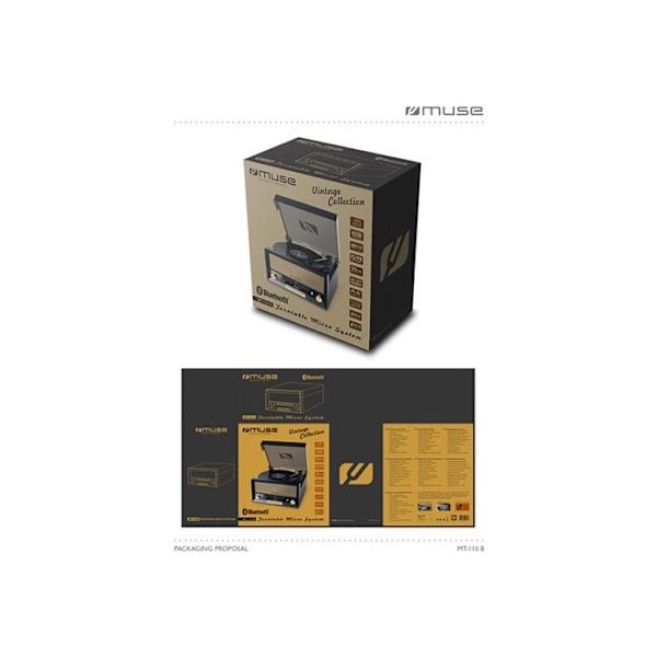 Muse skivspelare TURNTABLE MT-110B BT CD USB RADIO Svart