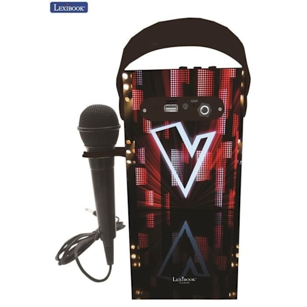 Trendy Bluetooth® bærbar højtaler med mikrofon og lys effekter The Voice Svart