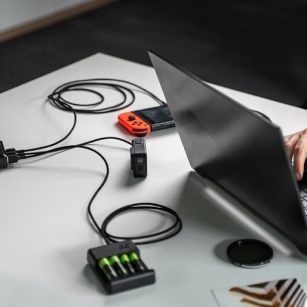 Sæt 3x Câble USB Green Cell GC Ray - USB-C 30cm, 120cm, 200cm, grøn LED, hurtig opladning Ultra Charge, QC 3.0