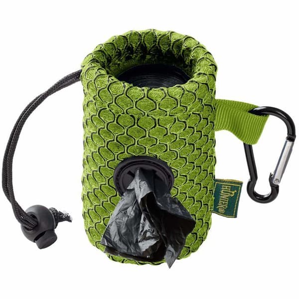 Hundavfallspåse-dispenser - HUNTER - 3D-nät - Limegrön - Karbinhake ingår - 9,5x5 cm - Lätt