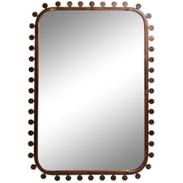 Vægspejl - HOME ESPRIT - Gylden sort - Glas og MDF træ - 44 x 2,5 x 64 cm - Neoklassisk stil Flerfärgad