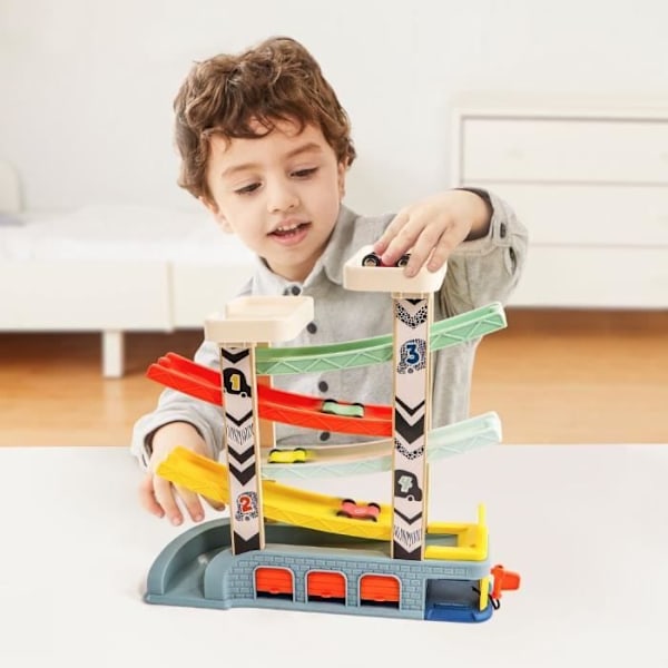 Cirkuit Automobile - TOP BRIGHT - 4 Racer biler - 4 Ramper - 2 Parkeringsniveauer - Tankstation