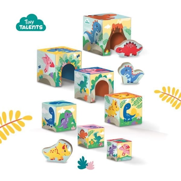 Stabelsøjle med dinosaurfigurer - Færdighedsspil - SES CREATIVE - Stabelsøjle med 3 dinosaurfigurer. Flerfärgad