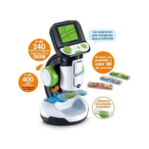 Mikroskop VTech Multimedia HD-skärm 200x 240 Bilder BBC 18 Smartkort