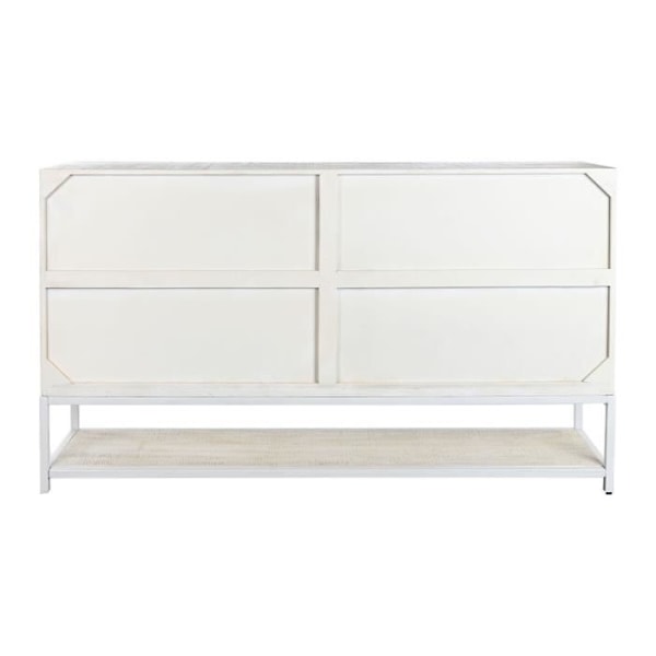 Senkki - Valkoinen Metalli - Mangopuu - 170 x 45 x 100 cm