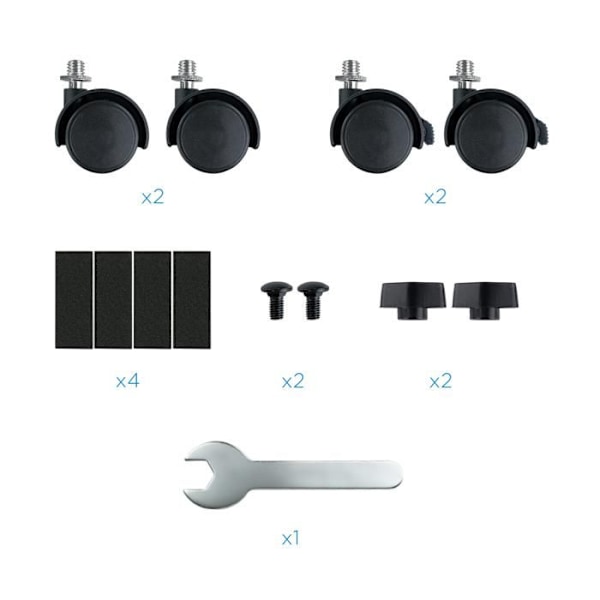 Understøttelse på jorden - TooQ - UMCS0004-B - Metal - Ruller - Belastning 10 Kg - Sort