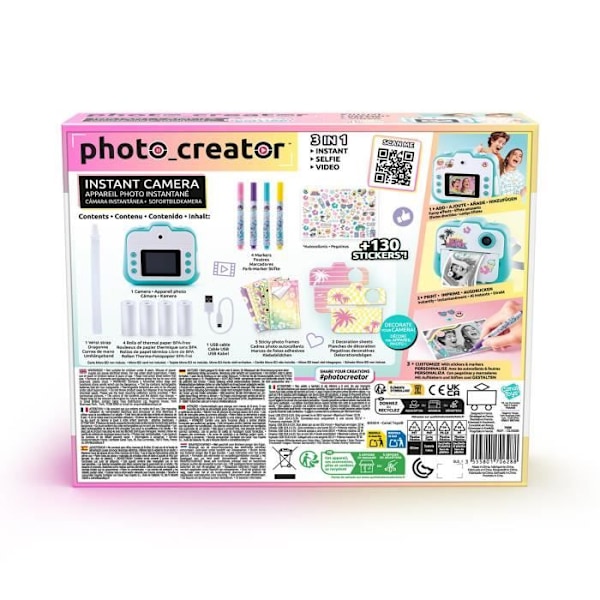 Canal Toys - Photo Creator - Softe kamera med øjeblikkelig udskrivning - Begrænset udgave - Termisk udskrivning, uden blæk - CLK 028