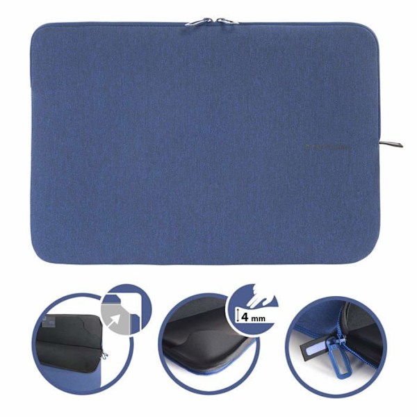 Laptop sleeve - Tucano - Second Skin Melange - 15.6 inches - Blue - Synthetic blå