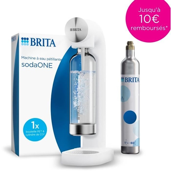 Soda-maskin BRITA - SodaONE Vit - 1 Flaska 1L och 1 CO2-cylinder inkluderad