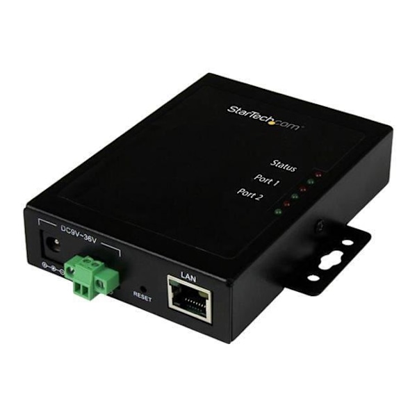 STARTECH 2 sarjaportti RS232 IP Ethernet-laitepalvelimeen - metallinen ja asennettava musta