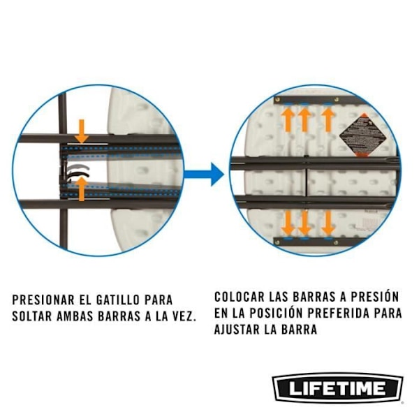 Ultra-resistent multifunktionelt klapbord for livet - LEVETID - 66x46x61 / 66/71 cm - Rektangulært - Hvid