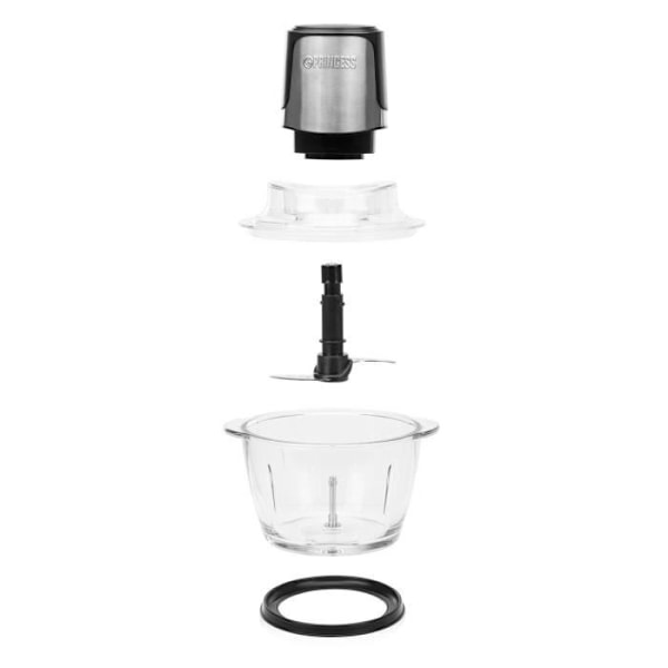 Hachoir Princess Power 1 L 300 W - Glasbol - 2 knive i rustfrit stål Sølv
