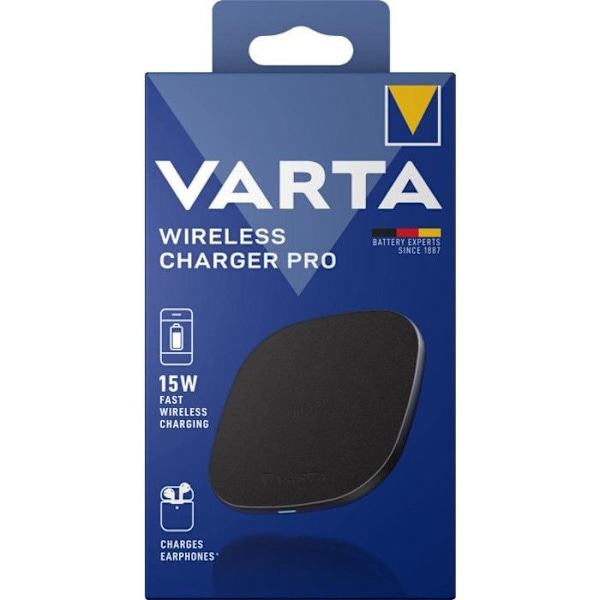 Langaton laturi - Varta - Pro - 15W - USB-C - Yhteensopiva Qi