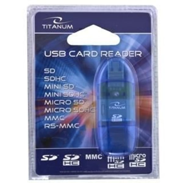 SDHC TITANUM / MINISDHC / MICROSDHC / RS / MM KORTLÄSARE TA101B BLÅ USB 2.0 ESPERANZA TA101B