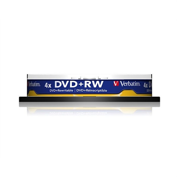 DVD+RW - VERBATIM - Spindel 10 - 4,7 GB - 120 minutter - Maksimal skrivehastighed 4x