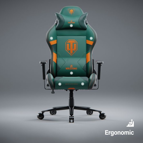 Diablo X-One 2.0 Gaming Stole Gamer Kontorstol Justerbare Armlæn Ergonomisk Design (World of Tanks, Normal)