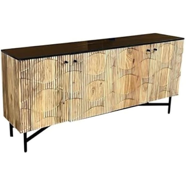 Marmor skænk - HOME ESPRIT - Acacia model - 175 x 40 x 76 cm - Flerfarvet - Lav skænk Flerfärgad