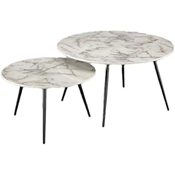 Trädgårdsbord - DKD Home Decor - Set med 2 - Flerfärgad - Harts och stål - 80x80x45 cm Flerfärgad
