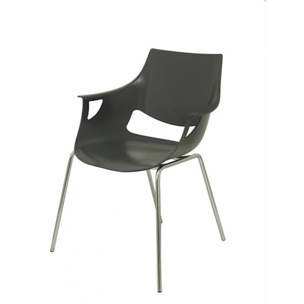 Pakke med 3 Torrenueva grå stole - PIQUERAS Y CRESPO - Model Torrenueva - Ergonomisk - Monokarrosseri - Armlæn Grå antracit