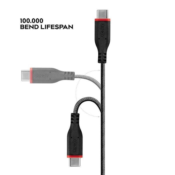 USB-kabel - LINDY - 31285 - Lightning-connector - USB-C han - 0,5 m sort