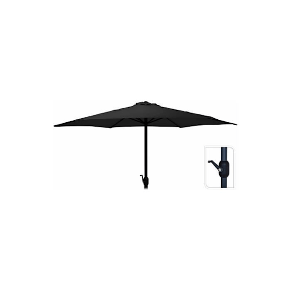 Parasol Ø300cm Maksimal højde 3m - GENERISK - Antracitgrå - Aluminiumsstang med håndsving