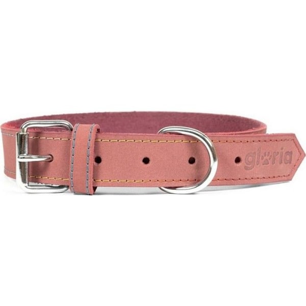 Nubuck læder krave - GLORIA - RO model - Justerbar - D-ring - 250 g Ro
