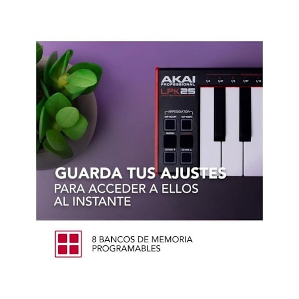 Klavier Master - Akai - LPK25 Mk2 - 25 Mini-Taster - USB - Indbygget Arpeggiator